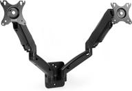 🖥️ vivo mount-v002g: height adjustable dual monitor wall mount for 17-27 inch screens, full motion articulating arm, pneumatic extended arm, in black logo