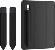 🖊️ doormoon pencil holder: leather sleeve pocket pouch for ipad 2018 (6th gen)/ air/ 9.7 / pro 9.7"/ pro 10.5"/12.9"/pro 12.9" with elastic apple pencil 2nd gen (black x 2) logo