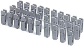 img 4 attached to KISEER Plastic Baby Hanger Clips: 40 Pcs Slim-line Finger Clips Set for Velvet Clothes Hangers (Grey)