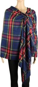 img 3 attached to Achillea Long and Wide Scottish Clan Tartan Plaid Cashmere Feel Shawl Wrap Winter Warm Scarf 80 inches x 30 inches