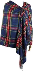 img 4 attached to Achillea Long and Wide Scottish Clan Tartan Plaid Cashmere Feel Shawl Wrap Winter Warm Scarf 80 inches x 30 inches