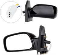 scitoo door mirrors - toyota exterior accessories for 2003-2008 toyota corolla with power control, non-telescoping, non-folding features (pair) logo