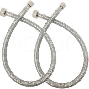 img 4 attached to PROCURU 24-Inch Stainless Steel Faucet Hose Connector - Lead Free, 2-Pack