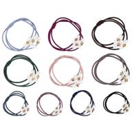 🎀 20-piece funtopia pearl hair ties in 10 vibrant colors - hair rings with beads, elastic bands, bracelets - korean hair accessories for women and girls, perfect ponytail holders logo