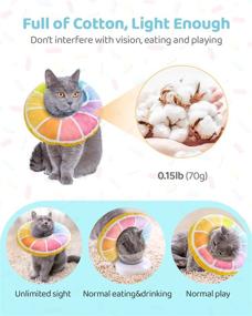 img 2 attached to 🐱 Adjustable Cat Recovery Collar - Cute Donut Style, Soft Cone Collars for Cats, Ideal Wound Healing Protective Cone After Surgery Elizabethan Collars for Kittens - Multicolor (Size M)