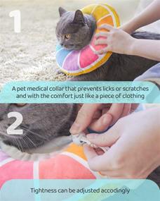 img 3 attached to 🐱 Adjustable Cat Recovery Collar - Cute Donut Style, Soft Cone Collars for Cats, Ideal Wound Healing Protective Cone After Surgery Elizabethan Collars for Kittens - Multicolor (Size M)