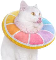 🐱 adjustable cat recovery collar - cute donut style, soft cone collars for cats, ideal wound healing protective cone after surgery elizabethan collars for kittens - multicolor (size m) logo