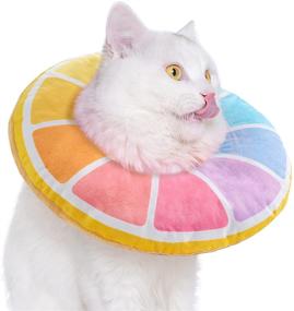 img 4 attached to 🐱 Adjustable Cat Recovery Collar - Cute Donut Style, Soft Cone Collars for Cats, Ideal Wound Healing Protective Cone After Surgery Elizabethan Collars for Kittens - Multicolor (Size M)