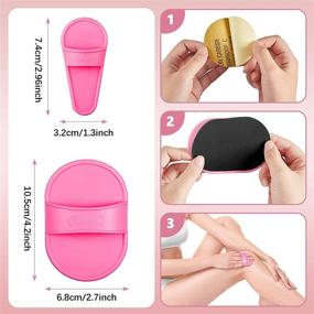 img 3 attached to 🧼 Hair Removal Pad Set: Smooth Away Hair Removal Kit - 102 Pieces, 2 Sizes for Smooth Legs + 100 Exfoliation Fine Sandpaper Pads - Lip & Facial Hair Removal for Women/Girls Skin Care