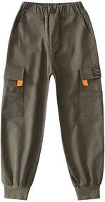 img 3 attached to Boys' Elastic Outdoor Trousers - Pocket Joggers Pants for Enhanced SEO