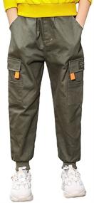 img 4 attached to Boys' Elastic Outdoor Trousers - Pocket Joggers Pants for Enhanced SEO