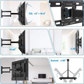 img 2 attached to 📺 Adjustable Full Motion Single Arm TV Wall Mount Bracket - Swivel, Tilt, Extension - Fits Most 23-55 Inch LED, LCD, OLED Flat and Curved TVs - Max VESA 400x400mm, Weight Capacity up to 88lbs by Pipishell