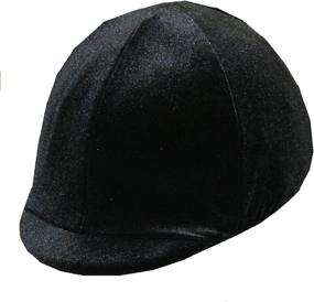 img 1 attached to Equestrian Riding Helmet Cover: Stylish Black Velvet Design with NO Bow