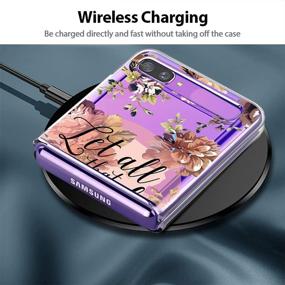 img 3 attached to 🌺 Gukalong Clear Case for Samsung Galaxy Z Flip 5G - Full Body Shockproof Protective Hard Bumper Folding Cove Slim Thin - Bible Verse Flowers Quotes Design - Wireless Charging Case - Galaxy Z Flip 5G 2020