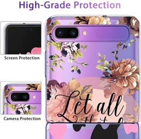 img 2 attached to 🌺 Gukalong Clear Case for Samsung Galaxy Z Flip 5G - Full Body Shockproof Protective Hard Bumper Folding Cove Slim Thin - Bible Verse Flowers Quotes Design - Wireless Charging Case - Galaxy Z Flip 5G 2020