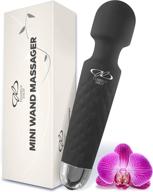 🔋 rechargeable mini wand massager - whisper quiet, wireless, splash-proof - travel-size personal massage equipment for whole body - black color - 8 magic vibrating patterns, 10 speed settings логотип