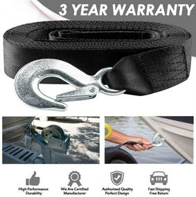 img 3 attached to ⚓️ Seamander 2" x 20' Boat Winch Strap with Hook and Safety Latch - Loop End - 5,000lbs - High-Quality & Durable