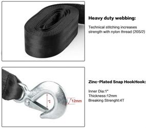 img 2 attached to ⚓️ Seamander 2" x 20' Boat Winch Strap with Hook and Safety Latch - Loop End - 5,000lbs - High-Quality & Durable