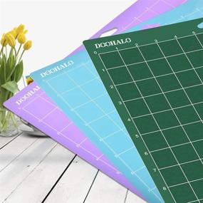 img 2 attached to 🔪 Durable 3 Pack Replacement Cutting Mats for Cricut Maker and Explore Air2/One Smart Cutting Machines - 12 x 12 inch Lightgrip, Standardgrip, and Stronggrip - Adhesive Vinyl Mats by DOOHALO