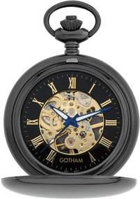 img 4 attached to Gotham Gun Tone Mechanical Double GWC14050BBK: Раскройте свою внутреннюю грань с этим стильным аксессуаром времени.