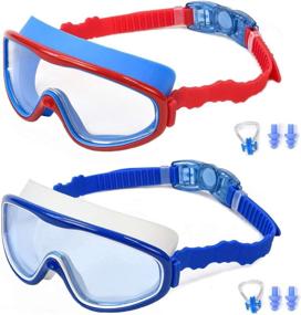 img 4 attached to 2 Pack Wide Vision Kids Swim Goggles for Children and Early Teens - No Leaking, Anti-Fog, Waterproof (Ages 4-15)