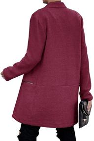 img 1 attached to Womens Notched Collar Pocketed Overcoat Women's Clothing