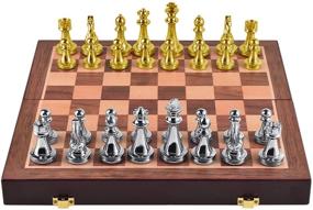 img 4 attached to 🏆 Agirlgle Metal Chess Set: Perfect for Adults and Kids