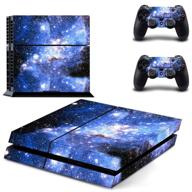 protective vinyl decal sticker set for sony playstation 4 ps4 console and dualshock controllers: galaxy blue galactic game cover skin by uushop логотип