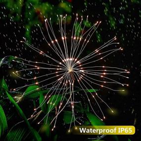 img 3 attached to 🎆 Oluote Fireworks String Lights, 150 LEDs 8 Modes, Bouquet-Shaped Starburst Fairy Lights for Halloween and Christmas Party Decor (Warm White)