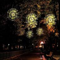 🎆 oluote fireworks string lights, 150 leds 8 modes, bouquet-shaped starburst fairy lights for halloween and christmas party decor (warm white) логотип