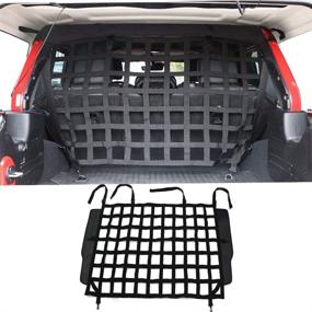 img 4 attached to 🐾 Premium Pet Net Vehicle Safety Mesh Barrier for Jeep Wrangler JK JL 4-Door 2007-2021 - Ideal for Medium and Large Pets - Easy Installation Behind Rear Seat