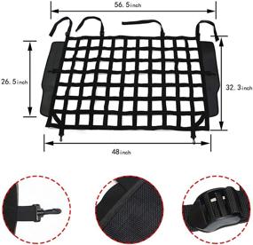 img 3 attached to 🐾 Premium Pet Net Vehicle Safety Mesh Barrier for Jeep Wrangler JK JL 4-Door 2007-2021 - Ideal for Medium and Large Pets - Easy Installation Behind Rear Seat