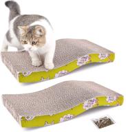 2-pack primepets reversible cardboard cat scratcher with catnip, 7/9 inch wide s-shaped corrugated board for indoor cats, furniture protection logo