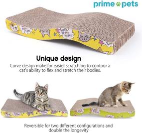 img 2 attached to 2-Pack PrimePets Reversible Cardboard Cat Scratcher with Catnip, 7/9 inch Wide S-Shaped Corrugated Board for Indoor Cats, Furniture Protection