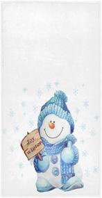 img 4 attached to 🎄 Vdsrup Joy Winter Snowman Hand Towels: Festive Snowflakes Christmas Face Towel Set for Kitchen, Bath & Guests - Soft, Thin & Portable Dish Washcloths - Perfect Housewarming Gifts, 16 X 30 in