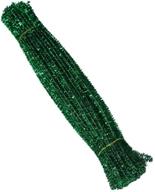 akoak 100-pack 6mm x 300mm shiny green metallic pipe cleaners 🎨 chenille stems tinsel stems wired sticks - ideal for diy arts and crafts logo