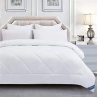 🛏️ cozylux twin white comforter all-season: premium 1800 series down alternative quilted duvet insert for kids bed, corner tabs, 300gsm soft microfiber fill, machine washable (68"x88") logo