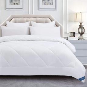 img 4 attached to 🛏️ CozyLux Twin White Comforter All-Season: Premium 1800 Series Down Alternative Quilted Duvet Insert for Kids Bed, Corner Tabs, 300GSM Soft Microfiber Fill, Machine Washable (68"x88")