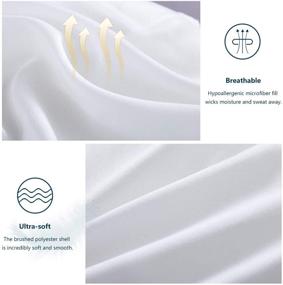 img 2 attached to 🛏️ CozyLux Twin White Comforter All-Season: Premium 1800 Series Down Alternative Quilted Duvet Insert for Kids Bed, Corner Tabs, 300GSM Soft Microfiber Fill, Machine Washable (68"x88")