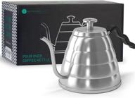 ☕ premium coffee gator gooseneck kettle with thermometer - stainless steel, 34 oz - perfect pour over kettle for tea and coffee with precision drip spout - stove top essential logo