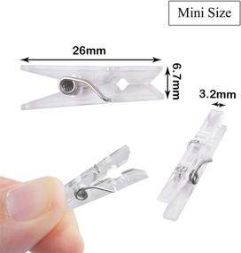 img 3 attached to 200 Pieces Mini Clear Plastic Pegs - Multi-Functional Transparent Craft Clips for Photos, Paper, Clothesline - 1.0 inch / 2.5 cm