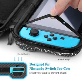 img 1 attached to 🎮 HEYSTOP Nintendo Switch Case Bundle - 9 in 1 Switch Accessories with 8 Pouch Carrying Case, PC Protective Cover Case, HD Switch Screen Protector, and 6 Pack Thumb Grips Caps