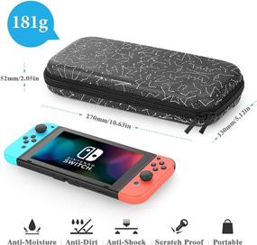 img 3 attached to 🎮 HEYSTOP Nintendo Switch Case Bundle - 9 in 1 Switch Accessories with 8 Pouch Carrying Case, PC Protective Cover Case, HD Switch Screen Protector, and 6 Pack Thumb Grips Caps