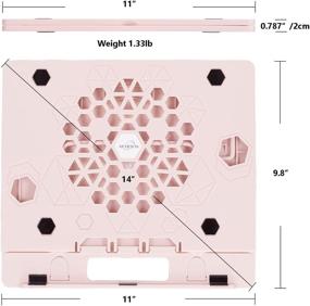 img 1 attached to 👩 AICHESON Laptop Stand, Portable Ergonomic Ventilated Stand with Adjustable Pads, X5 Macaron Pink - Optimize Your Search