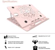 👩 aicheson laptop stand, portable ergonomic ventilated stand with adjustable pads, x5 macaron pink - optimize your search logo