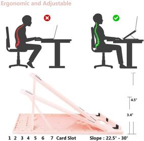 img 3 attached to 👩 AICHESON Laptop Stand, Portable Ergonomic Ventilated Stand with Adjustable Pads, X5 Macaron Pink - Optimize Your Search