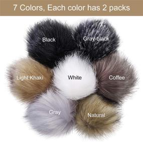 img 2 attached to 🌟 Tatuo - Neutral Color DIY Faux Fur Pom Poms Ball with Removable Press Button - Fluffy Pompom for Knitting Hats Shoes Scarves Bag Accessories - Size 14