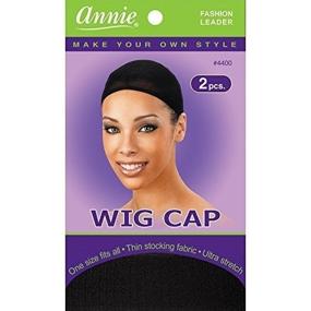 img 1 attached to 🎩 Black Wig Cap (6 Pack): Stretchable Fishnet Snood for Weaving, Hair Styling & Stocking Wigs