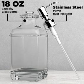 img 3 attached to KOLYES Soap Dispenser 2 Pack: Premium Antique Design with 304 Stainless Steel Pump, Ideal for Kitchen & Bathroom, 18 Oz Clear Glass, Rust Proof - Includes 6Pcs Clear Stickers!