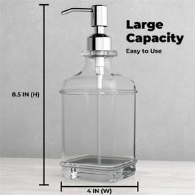 img 2 attached to KOLYES Soap Dispenser 2 Pack: Premium Antique Design with 304 Stainless Steel Pump, Ideal for Kitchen & Bathroom, 18 Oz Clear Glass, Rust Proof - Includes 6Pcs Clear Stickers!